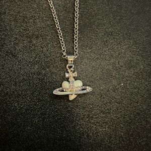 Vivienne Westwood orb heart white necklace